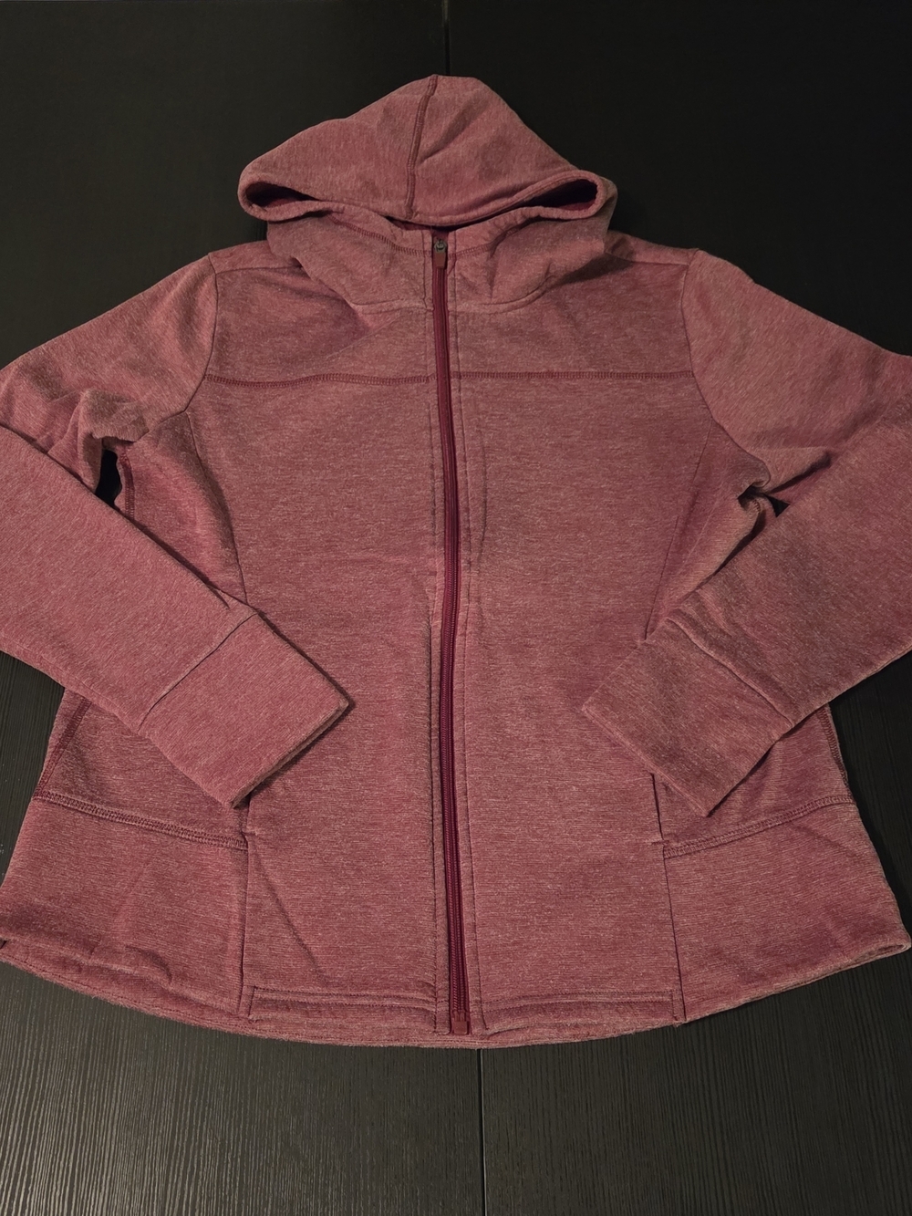 Danskins Women’s Zip-Up Hooded Jacket in Light Red Size Large